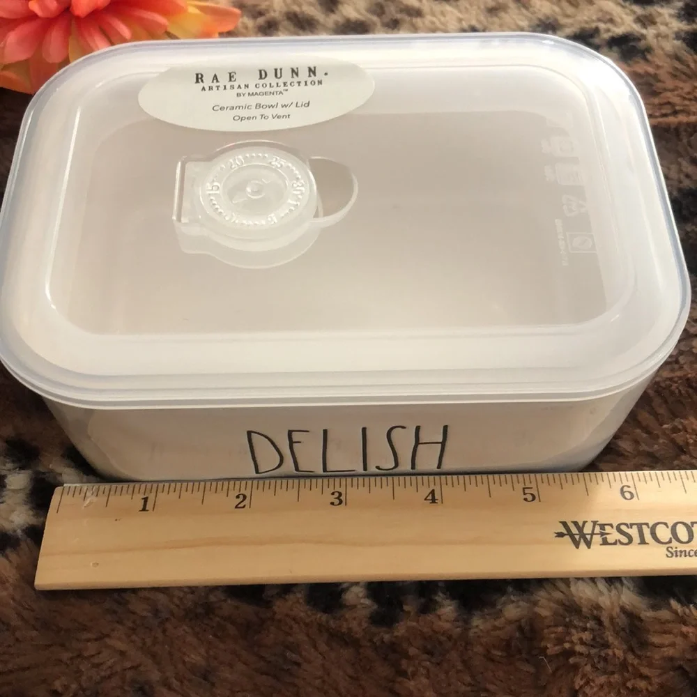 Rae Dunn DELISH ceramic food storage container